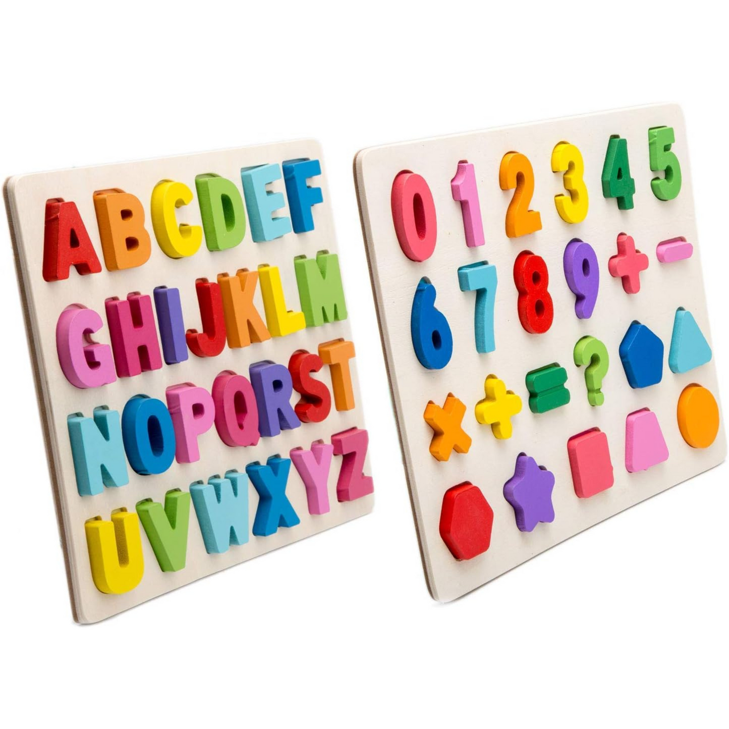 2-teiliges Holz-Steckspiel – Alphabet & Zahlen