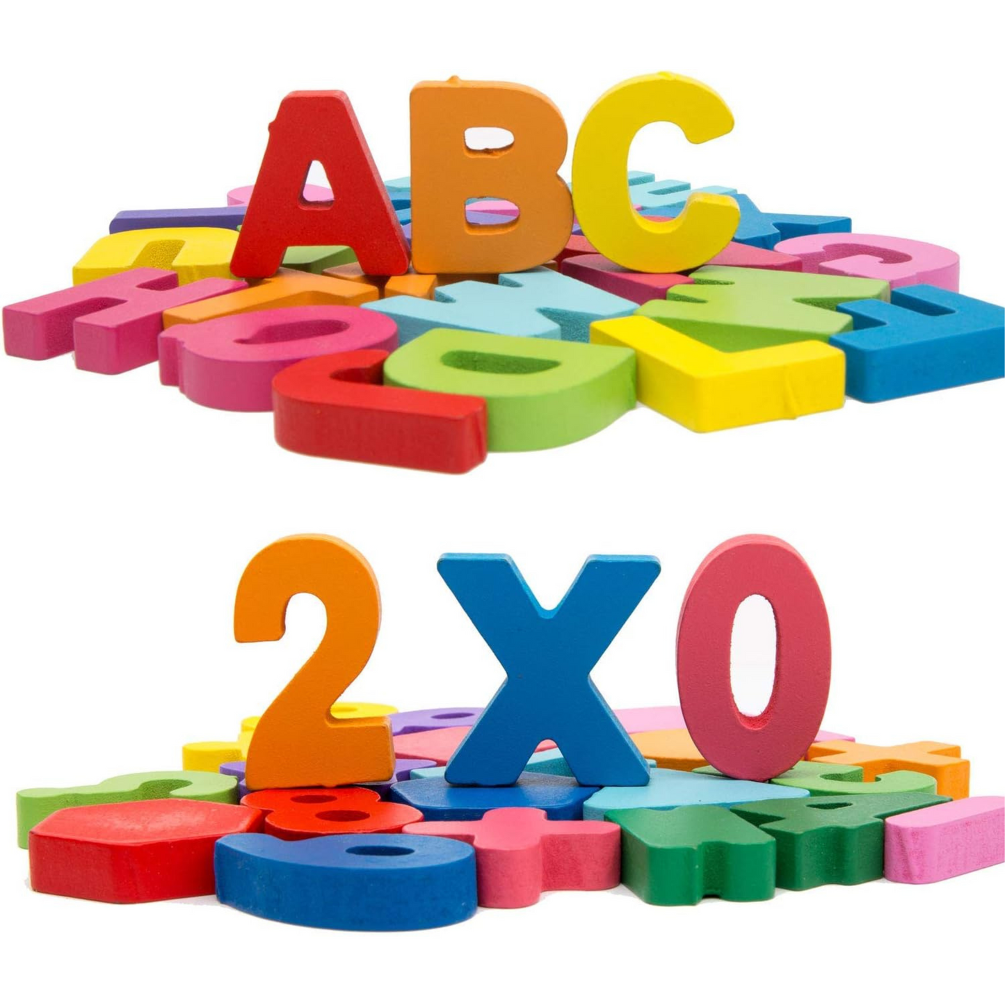 2-teiliges Holz-Steckspiel – Alphabet & Zahlen
