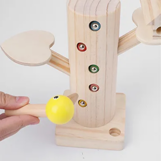 Magnetisches Specht-Lernspiel aus Holz