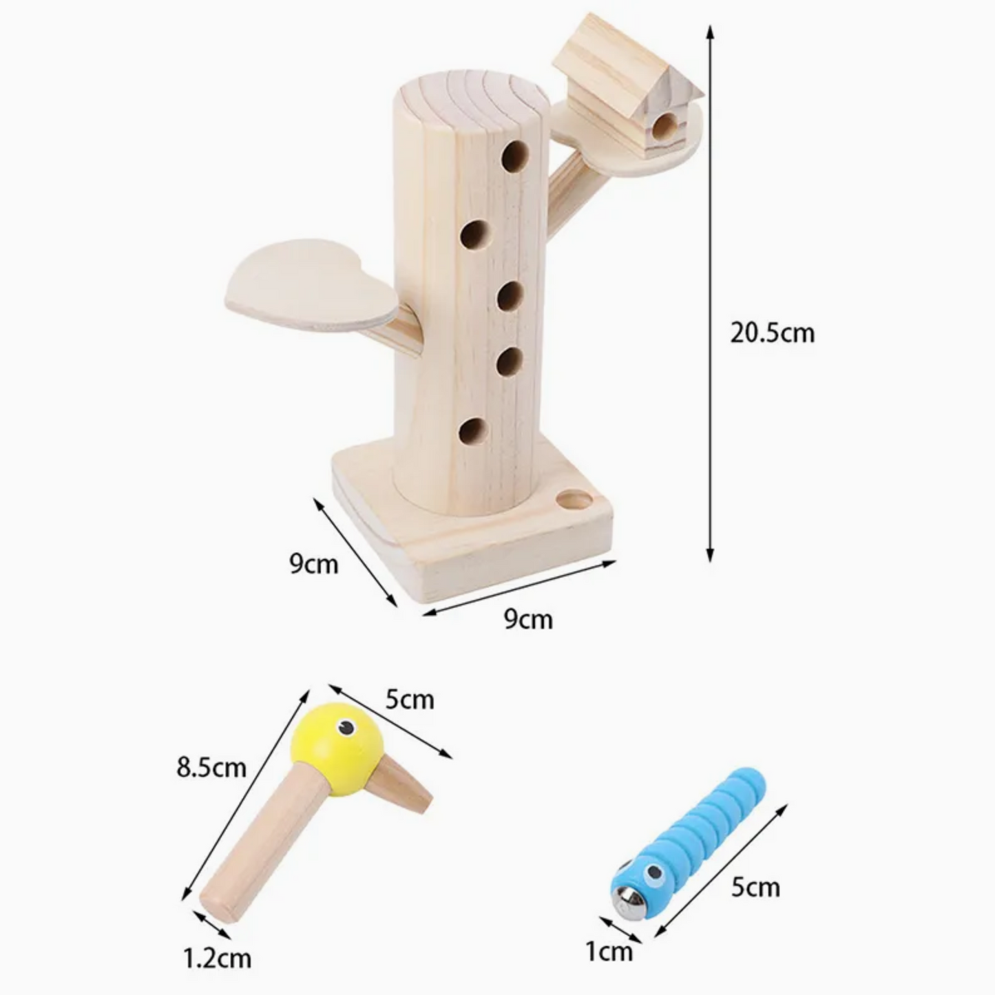 Magnetisches Specht-Lernspiel aus Holz