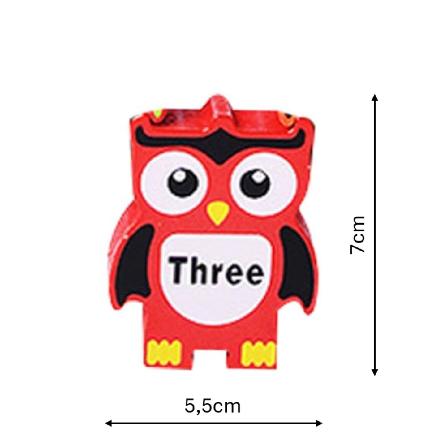 Bunte Holz-Stapelsteine in Eulenform incl. Aufbewahrungsbeutel