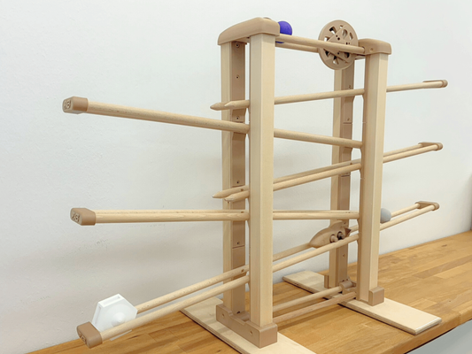 Wunderschöne Kugelbahn aus Holz (groß) incl. 2x Kugel und 2x klapperrad ab 3 Jahren