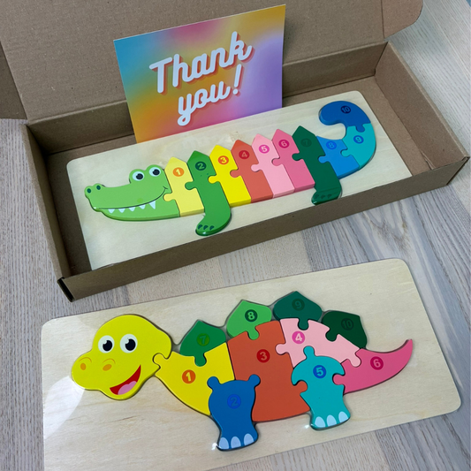 SET 1 - Montessori Holzpuzzle für Kinder – Lernspielzeug mit Tiermotiven