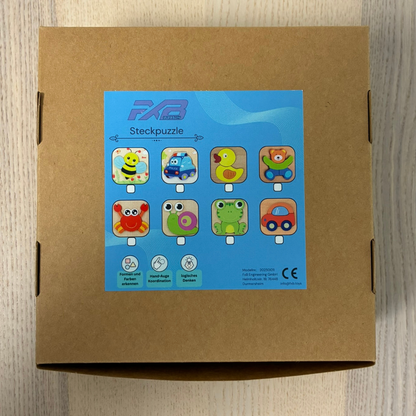 SET 2 - Tier-Steckpuzzle für Kinder – Motorikspielzeug mit niedlichen Motiven