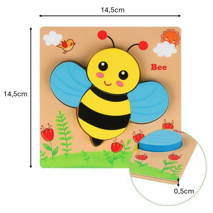 SET 2 - Tier-Steckpuzzle für Kinder – Motorikspielzeug mit niedlichen Motiven