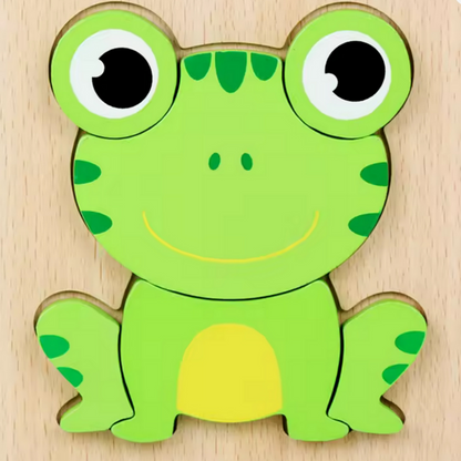 SET 2 - Tier-Steckpuzzle für Kinder – Motorikspielzeug mit niedlichen Motiven