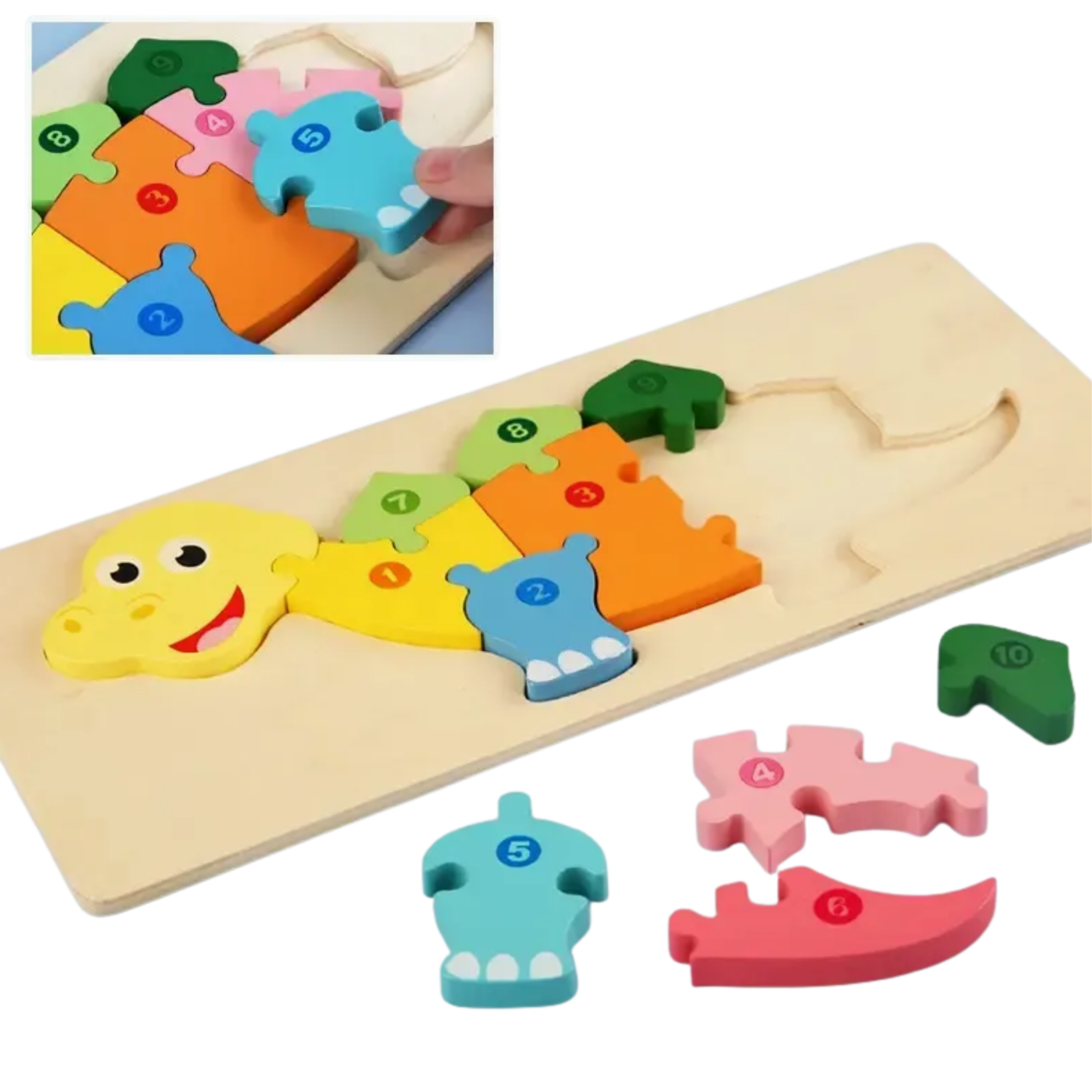 SET 1 - Montessori Holzpuzzle für Kinder – Lernspielzeug mit Tiermotiven