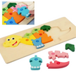 Montessori Holzpuzzle für Kinder – Lernspielzeug mit Tiermotiven