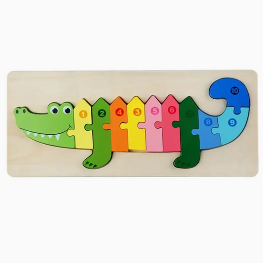 Montessori Holzpuzzle für Kinder – Lernspielzeug mit Tiermotiven