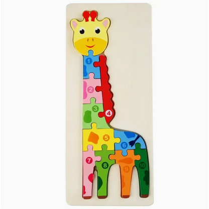 Montessori Holzpuzzle für Kinder – Lernspielzeug mit Tiermotiven