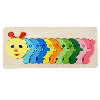 SET 2 - Montessori Holzpuzzle für Kinder – Lernspielzeug mit Tiermotiven