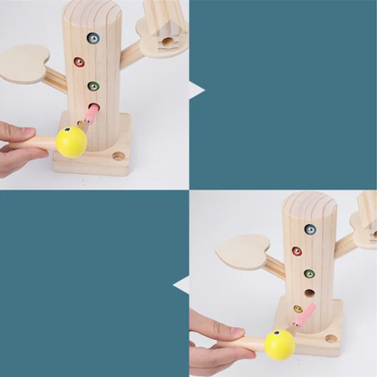 Magnetisches Specht-Lernspiel aus Holz
