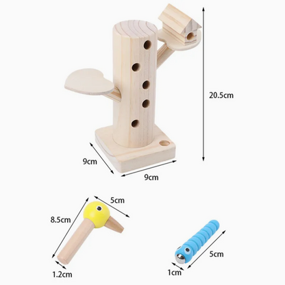 Magnetisches Specht-Lernspiel aus Holz