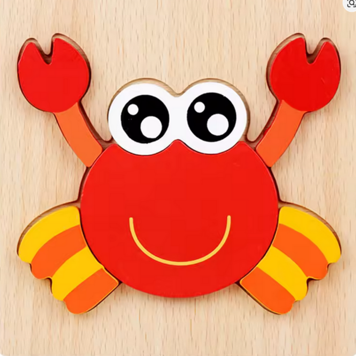 SET 2 - Tier-Steckpuzzle für Kinder – Motorikspielzeug mit niedlichen Motiven