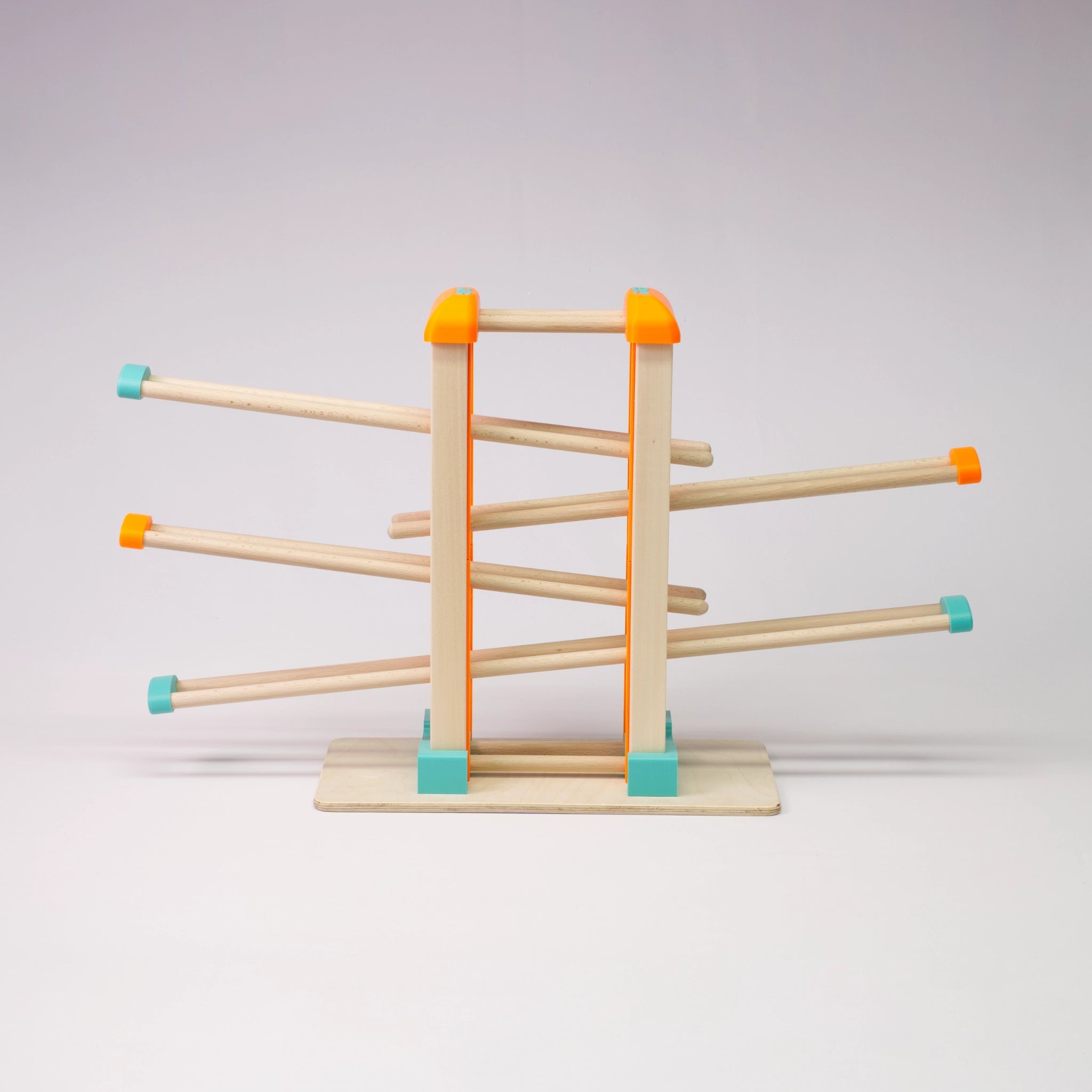 Holz-Kugelbahn - orange & türkis - Basis - incl. Laufteilen ab 1 Jahr