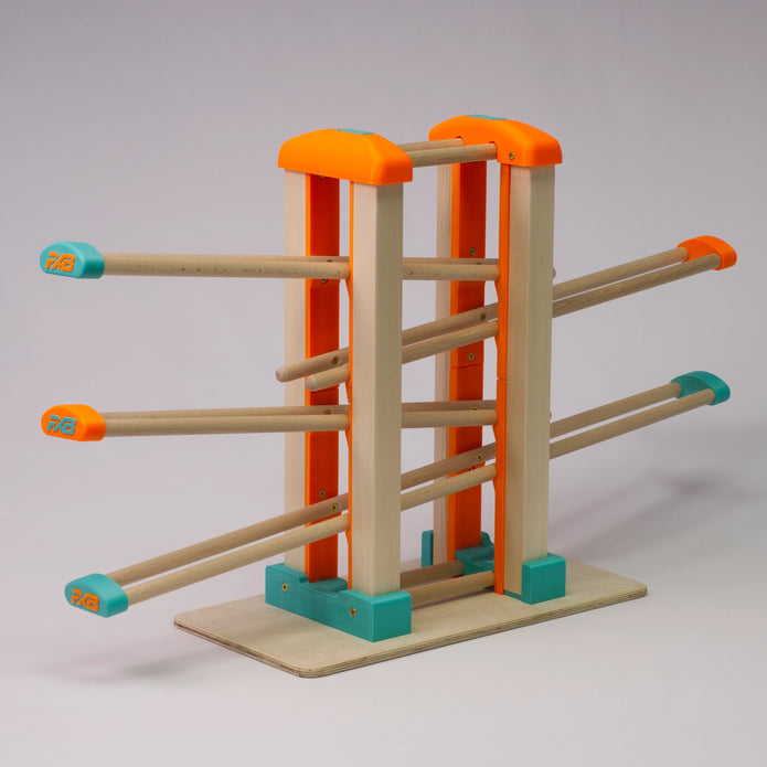Holz-Kugelbahn - orange & türkis - Basis - incl. Laufteilen ab 1 Jahr