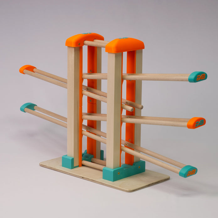 Holz-Kugelbahn - orange & türkis - Basis - incl. Laufteilen ab 1 Jahr