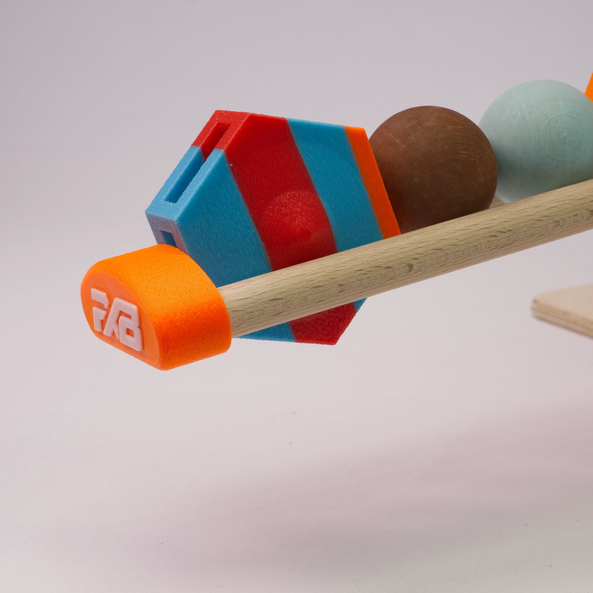 Holz-Kugelbahn - orange - Groß - incl. Laufteilen ab 3 Jahren