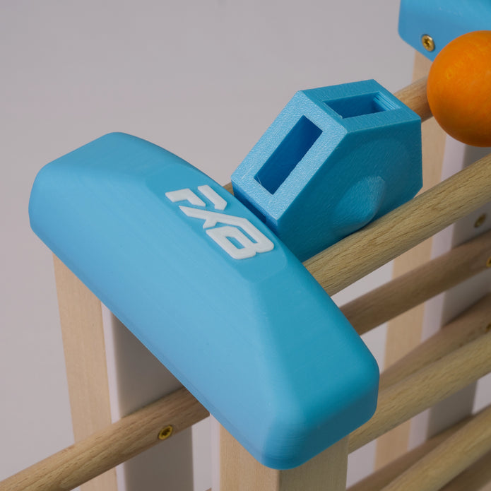 Holz-Kugelbahn - blau & weiß - Basis - incl. Laufteilen ab 1 Jahr