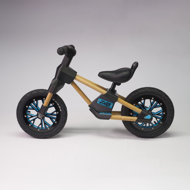 Holz-Laufrad "Frank" in blau & schwarz mit FxB-Designfelge