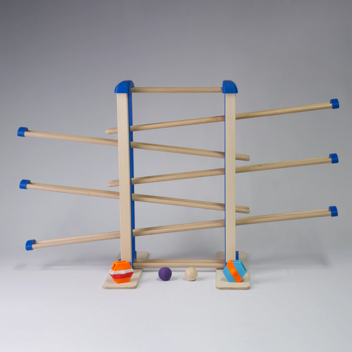 Holz-Kugelbahn - blau - Groß - incl. Laufteilen ab 3 Jahren