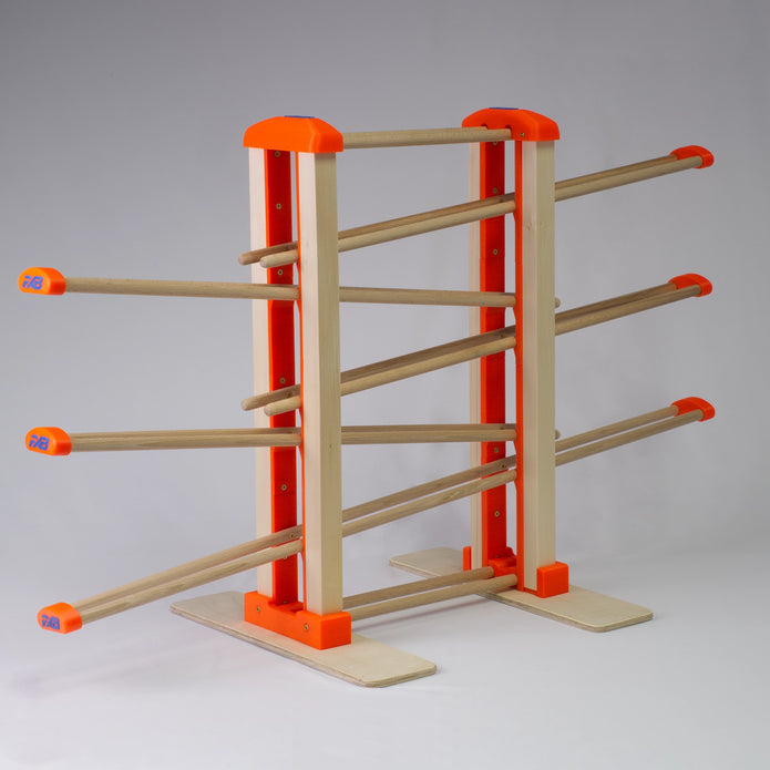 Holz-Kugelbahn - rot-orange - Groß - incl. Laufteilen ab 3 Jahren