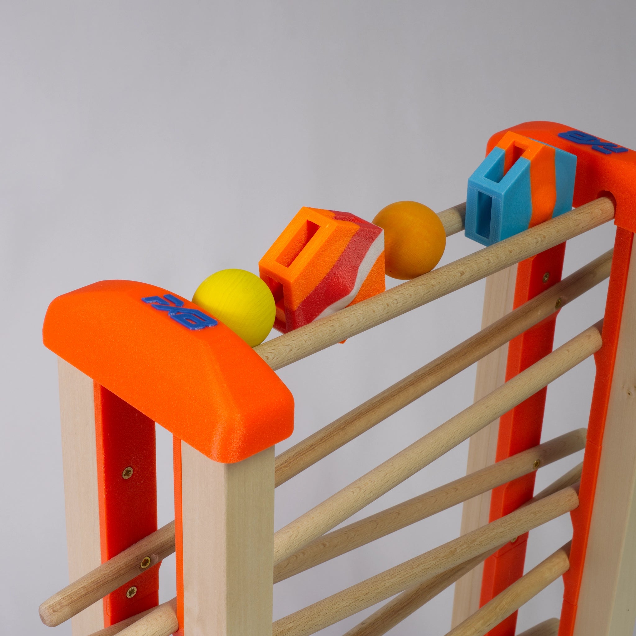 Holz-Kugelbahn - rot-orange - Groß - incl. Laufteilen ab 3 Jahren