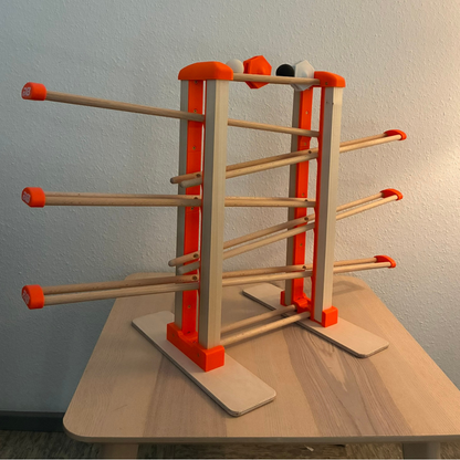 Wunderschöne Kugelbahn aus Holz (groß) incl. 2x Kugel und 2x klapperrad ab 3 Jahren