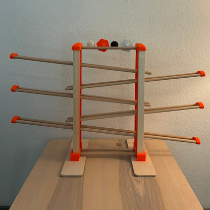 Wunderschöne Kugelbahn aus Holz (groß) incl. 2x Kugel und 2x klapperrad ab 3 Jahren