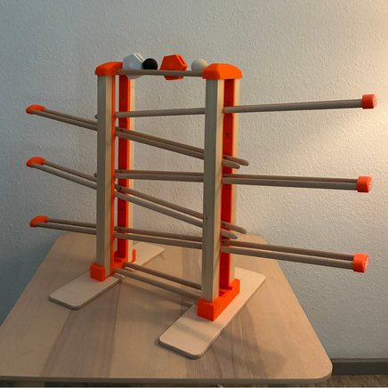 Wunderschöne Kugelbahn aus Holz (groß) incl. 2x Kugel und 2x klapperrad ab 3 Jahren