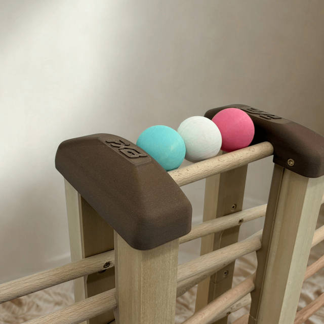 Wunderschöne Kugelbahn aus Holz (basis) incl. 2x Kugeln und 2x Klapperrad ab 1 Jahr